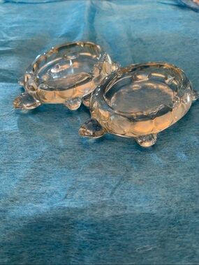 Westmoreland Clear Glass AshtrayTurtle Trinket Dishes - PAIR